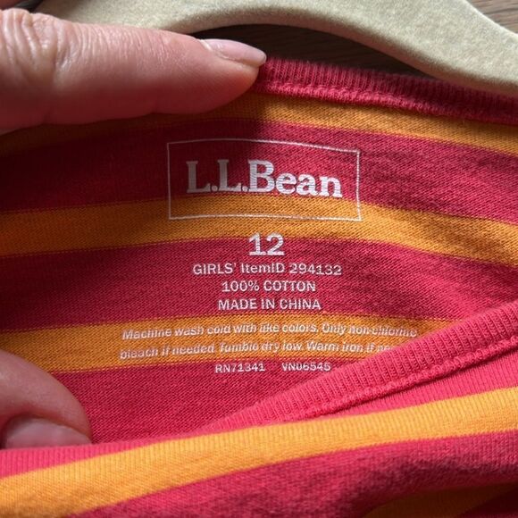 LL Bean Striped 3/4 Sleeve Cotton Dress - Picture 4 of 5